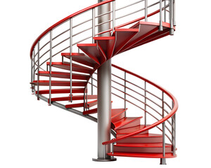 spiral staircase in the house isolated on white background.PNG Transparent file type with high definition picture quality available.