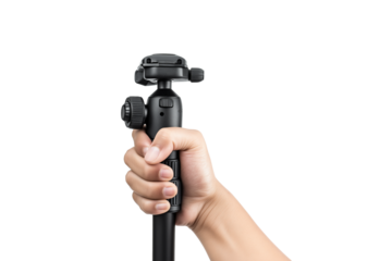 hand black tripod isolated on white background