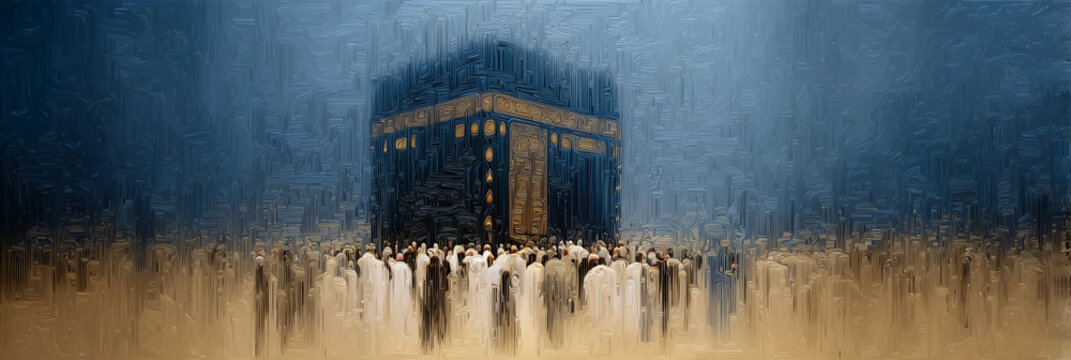 Kaaba Haj abstract illustration