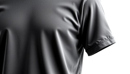 a side by side comparison of two images featuring the same object: a dark gray shirt with short sleeves, neatly folded across the chest