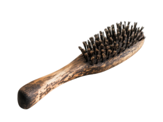 Naturhaarbürste Wooden Hair Brush with Wild Boar Bristles PNG - Walnut Wood Hairbrush