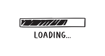 Obraz premium loading bar doodle hand drawn icon. Outline drawing loading bar line clipart symbol