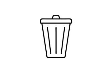 Simple line drawing of a trash can icon for waste disposal