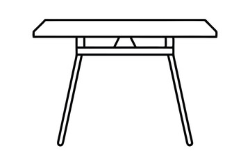 Simple modern minimalist table design line art illustration
