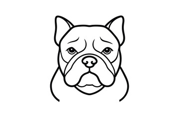 Line art illustration of a french bulldog head