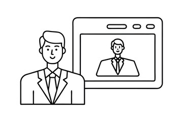 Businessman on video call online meeting conference