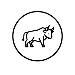Obraz premium Simple bull icon in minimalist design against a white background 
