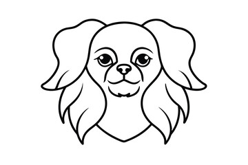 Adorable pekingese dog outline illustration cute pet puppy