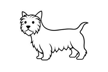 Adorable cairn terrier dog breed outline illustration