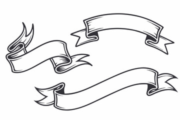 pointed edge ribbon banner collection with vintage