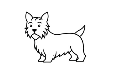 Adorable cairn terrier dog line art illustration pet puppy canine
