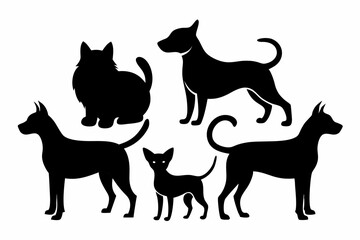 printable dog and cat silhouette collection