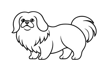 Adorable pekingese dog outline illustration pet puppy canine friend