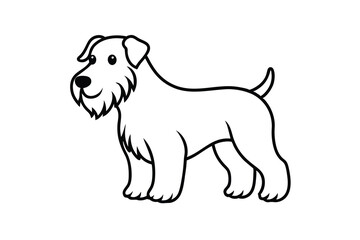 Cute cairn terrier dog breed outline illustration