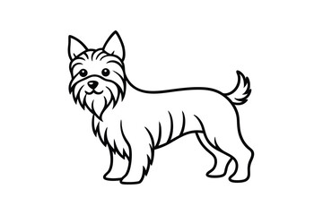 Adorable yorkshire terrier dog outline illustration pet puppy canine friend