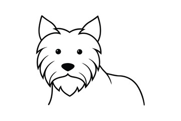 Adorable west highland white terrier dog line art illustration