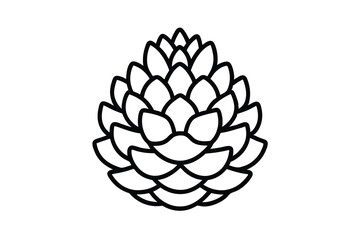 Simple line art illustration of a pine cone