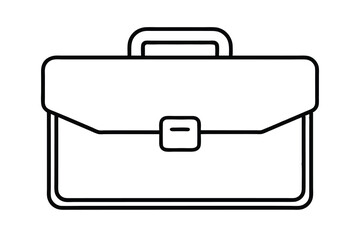 Simple line drawing of a classic briefcase business bag