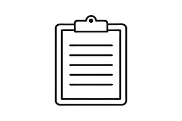 Simple line drawing clipboard checklist form document