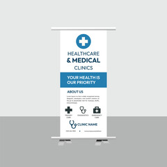 Healthcare and Medical Clinics Roll Up Banner