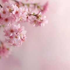 Fototapeta premium Delicate Pink Cherry Blossoms Spring Flowers Branch Nature Background