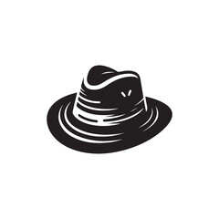 Black felt cowboy hat, a classic fashion accessory, isolated on white with a vector style