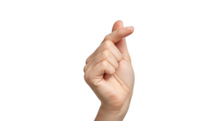 Isolated hand making korean heart gesture for love and affection on black background studio photography . transparent background  png