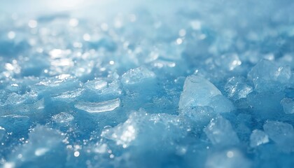 Obraz premium Abstract illustration of frozen ice texture with cracks in icy blue shades. Winter background with transparent water. Frosty icy surface, cool cold environment.