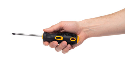hand holding screwdriver png