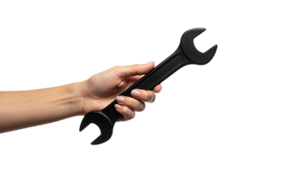hand holding wrench png