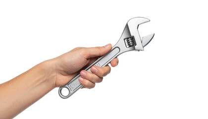 hand holding wrench png