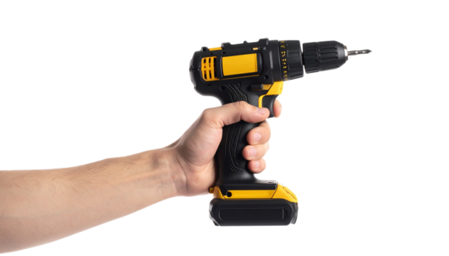 hand holding a cordless screwdriver png