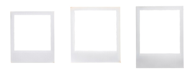3 polaroids, frame without photos, polaroid. Ultra resolution	