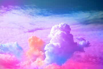 Fluffy color clouds floating in beautiful sky
