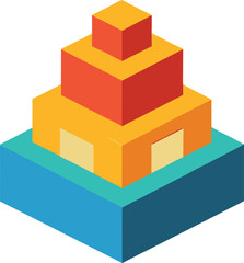 Fototapeta premium 3d render of building blocks