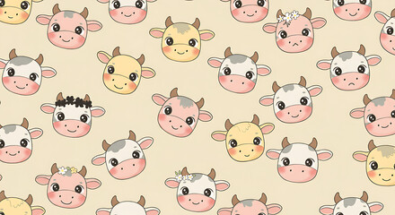 seamless pattern with cows