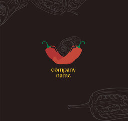 Editable vector chilli logo designed for a premium spices brand, combining a sleek chilli icon with modern typography for a bold and professional look.
