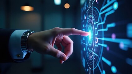 Human Touch Connecting to Digital Intelligence and Data Network System