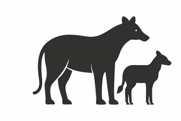 Side view animal shapes in hand drawn style