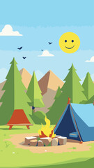 camping in the mountains