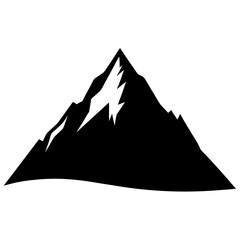 Single mountain silhouette with steep slope