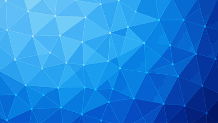 Obraz premium An abstract background composed of connected triangles in shades of blue, perfect for technology or modern designs. Vector illustration
