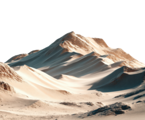 Stunning desert landscape with majestic sand dunes remote location digital serene environment isolated on transparent background