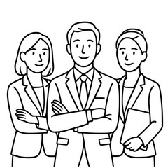 Corporate Teamwork Vector: Professional Business Team in Smart Attire Illustrating Leadership and Success Through Diversity and Collaboration