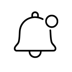 Obraz premium Notification Bell Vector Design: Minimalist Line Art Alert Icon for Mobile App Interface and Communication Tools