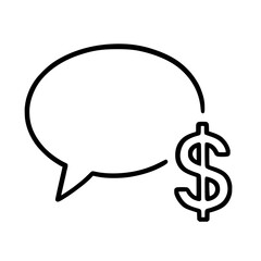 Fototapeta premium Financial Chat Vector with Speech Bubble and Money Symbol for Business Communication and Investment Dialogue