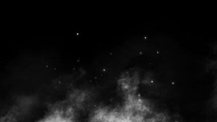 Perfect fire particles embers sparks on black background . Texture overlays.