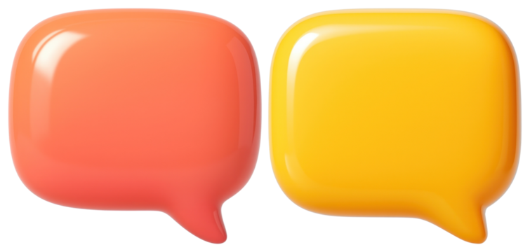 PNG Colorful speech bubble icons, element set on transparent background