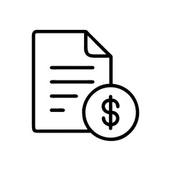 Financial statement document with dollar sign icon  