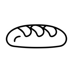 Outline illustration of a loaf of bread in simple design style  